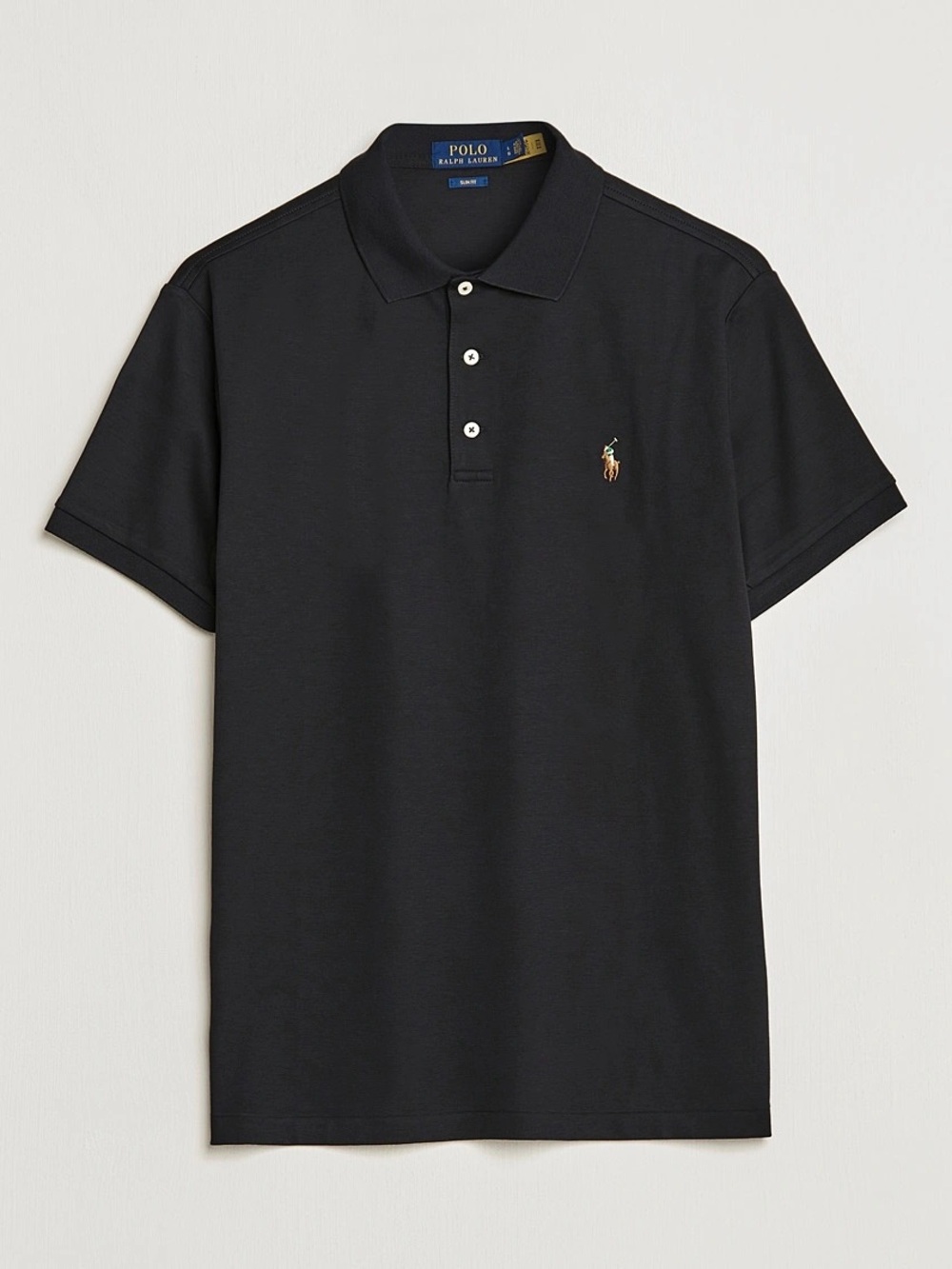 Polo by Ralph Lauren Black Short-Sleeve Polo with Embroidered Pony - Picture 3 of 6
